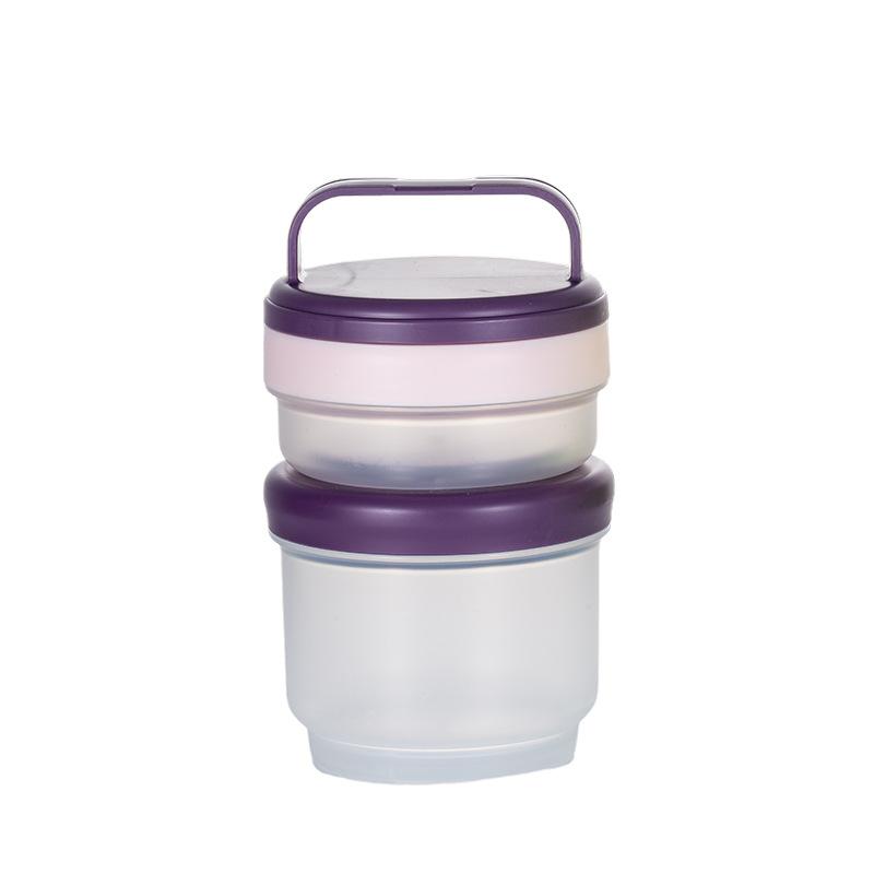 Double Layer Leak Salad Cup Oatmeal Container With Spoon & Sauce Box Portable Overnight Oats Jar