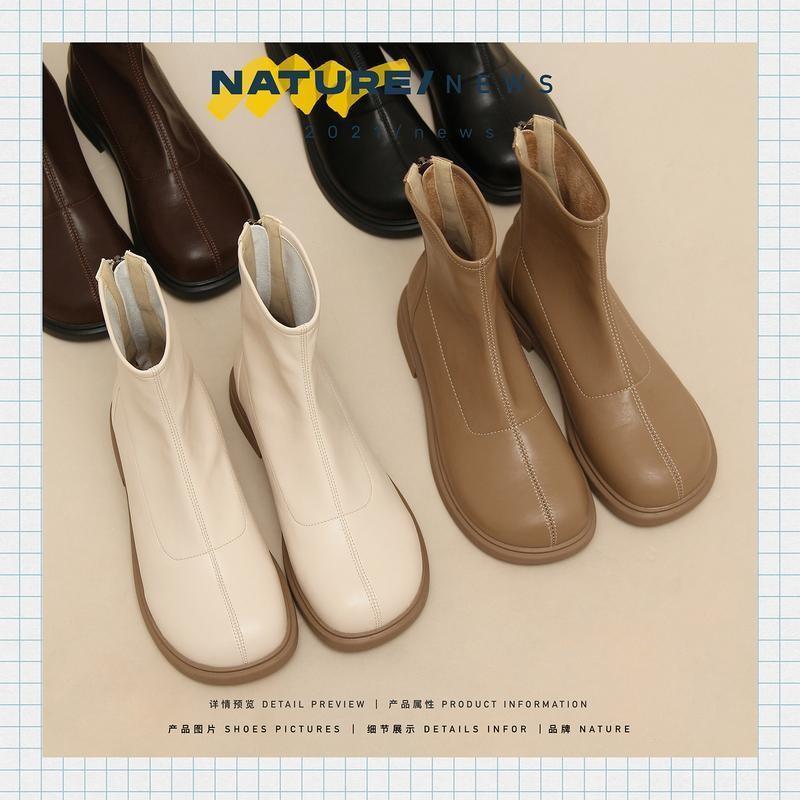 Short boots elastic bare boots 2025 new single boot spring and autumn flat bottom super high heels boots