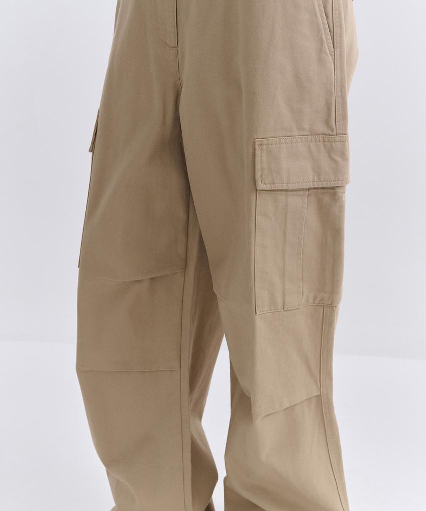 MUSINSA STANDARD WOMAN Women'S Fleece-Lined Wide Cargo Pants [Beige]