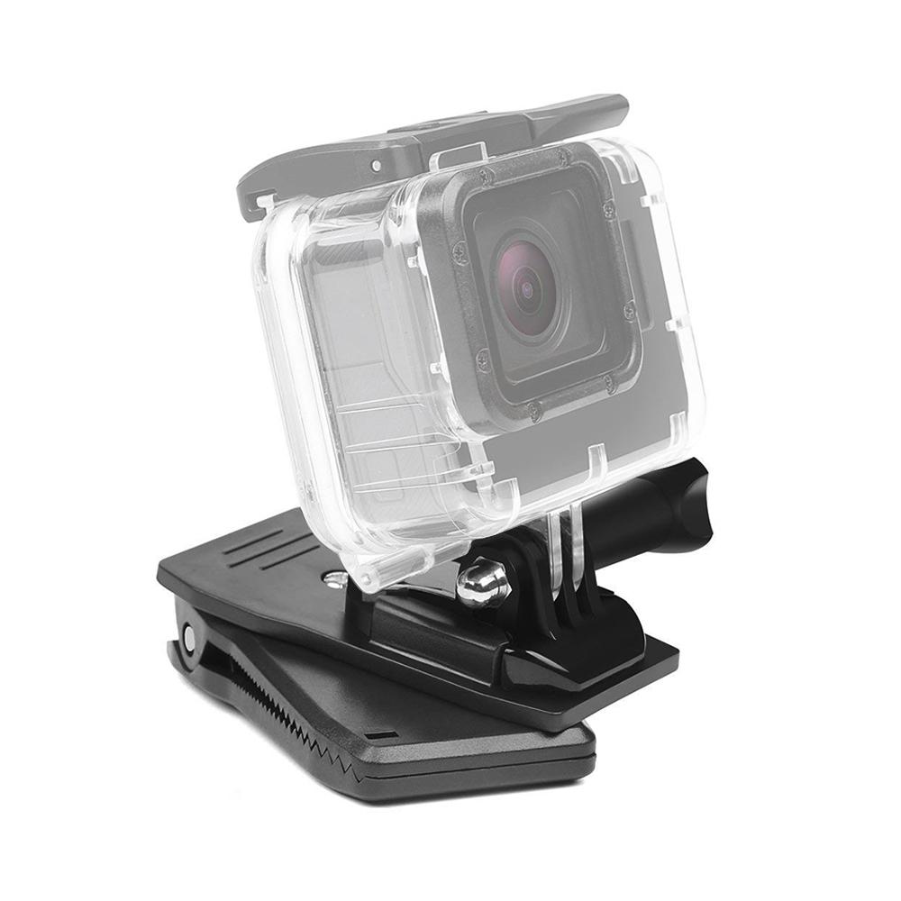 Holder with clip for attaching a GoPro action camera