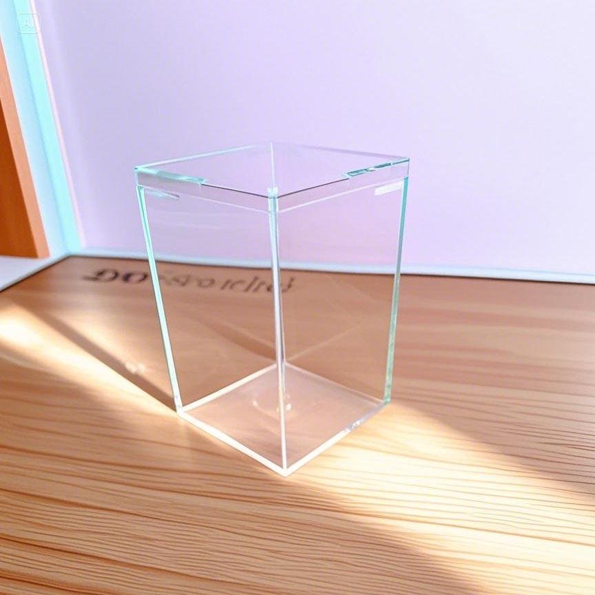 Transparent Square Acrylic Storage Box for Figures - Dustproof Food-grade Plastic, PS Wedding Candy Box with Lid