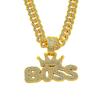 Newest Best Selling Dollar Sign Pendant Gold Plated Link Chain Necklace Iced Crystal Hip Hop Men's Party Jewelry