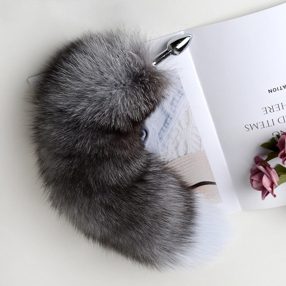 Anal Plug with Real Fox Tail for Woman Separable Cosplay Butt Plug Anal Adult Products Masturbator Man Female Couples Sex