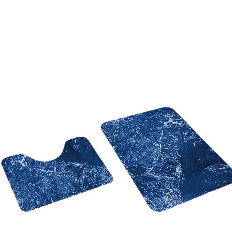 Marble Diatom Mud Stain-Resistant Two-Piece Bathroom Floor Mat Set - Water-Absorbent, Non-Slip