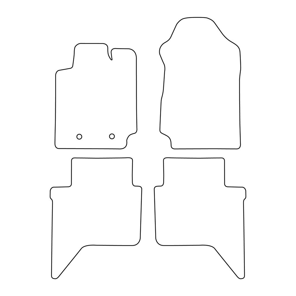 [BLM]FO059 Red - Set of Velour Floor Mats To Fit Ford Ranger 2015-2022 - Red Trim