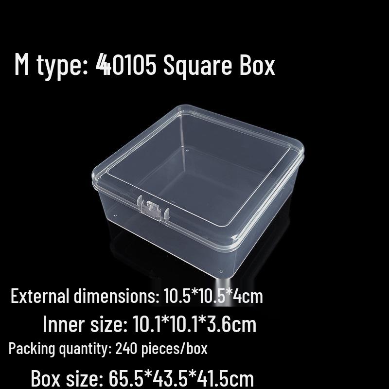 Square Transparent PP Plastic Storage Box for Electronics and Earbuds