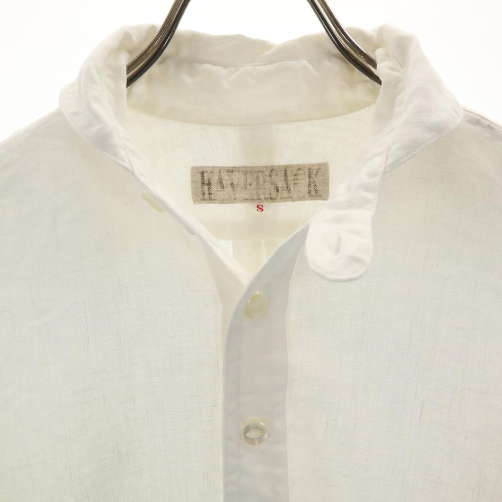 HAVERSACK Long Sleeve Round Collar Linen Shirt S White Women Used