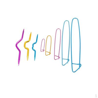 8 Pieces Colorful Aluminum Knitting Cable Stitch Holders DIY Sewing Tools