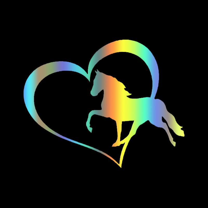 JT02# Unique Horse and Heart Car Stickers Waterproof Vinyl Decal Car Accessories Decor