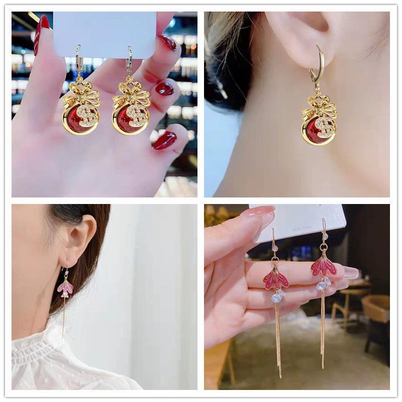 S925 Silver Cat's Eye Stone Earrings with Star Stud - Elegant Women's Fashion Jewelry