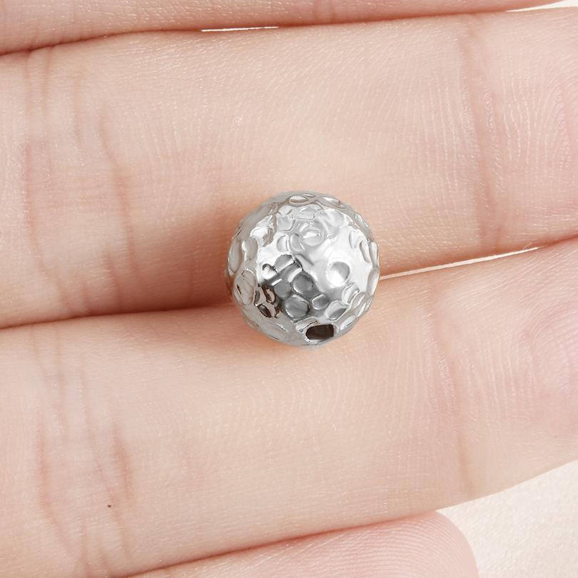 6pcs Round Tube Cylinder Fashion Spacer Bead Stainless Steel Loose Beads For Jewelry Making Supplies DIY Bracelets Anklets Bulk