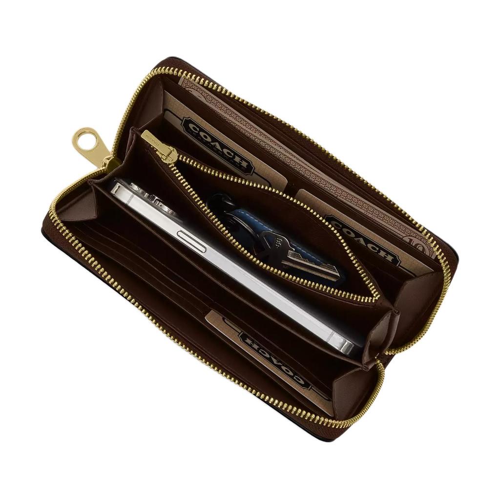 Coach 19 Brand Logo Zipper Wallet Women Wallet Walnut CW778-IMXAQ