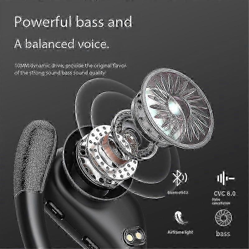 BX28 Bluetooth Earphone Ultra-long Endurance High Power Hanging Ear Bluetooth Earphone-D