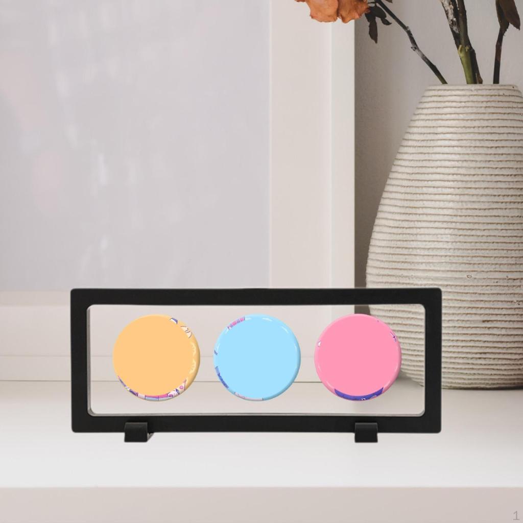 Floating Frame Display Case Stand Holder Gift with Base Sturdy Multifunctional Organizer