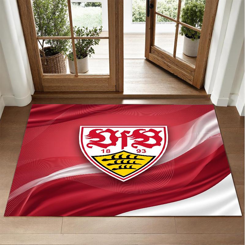 VfB Stuttgart Design Crystal Velvet Rug Soft Decorative Mat for Bedroom Entrance