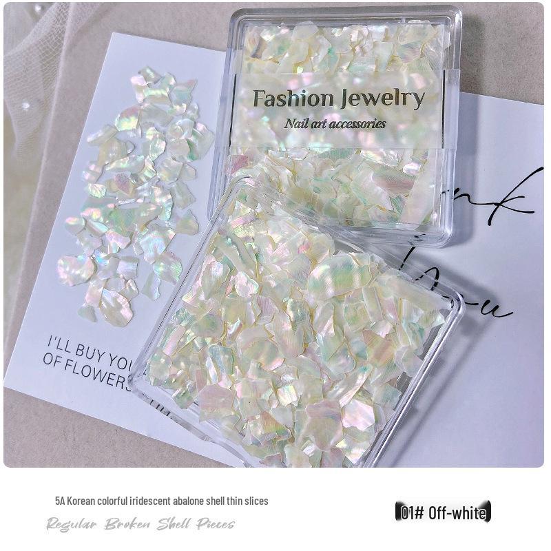 Nail Art Iridescent Abalone Shell Flakes - Ultra-Thin Medium Sized Aurora Sequins