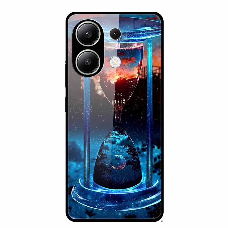 Glass Back Cover For Xiaomi Redmi Note 13 Case Note13 Pro Coque Hard Tempered Glass Case For Redmi Note 13 Pro Case Soft Bumper