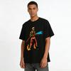 Skeleton Firefighter Graphic Casual Tee For Men Women Pure Cotton T-shirt