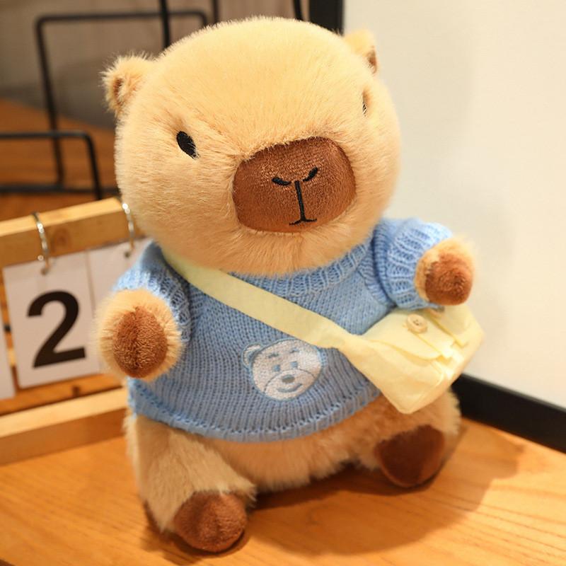 Adorable Capybara Plush Toy With Love Heart Sweater For Kids Birthday Gifts