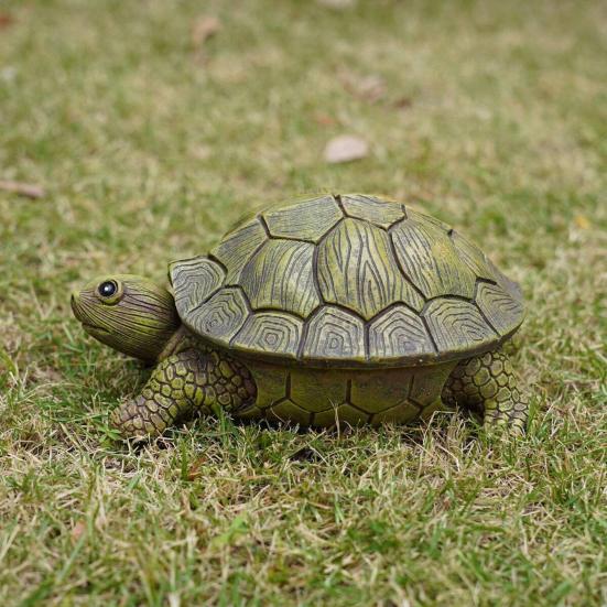 Simulation Turtle Jewelry Storage Box with Lid Resin Tortoise Trinket Keys Organizer Container Animal Statue Figurine Desktop Decoration Ornament