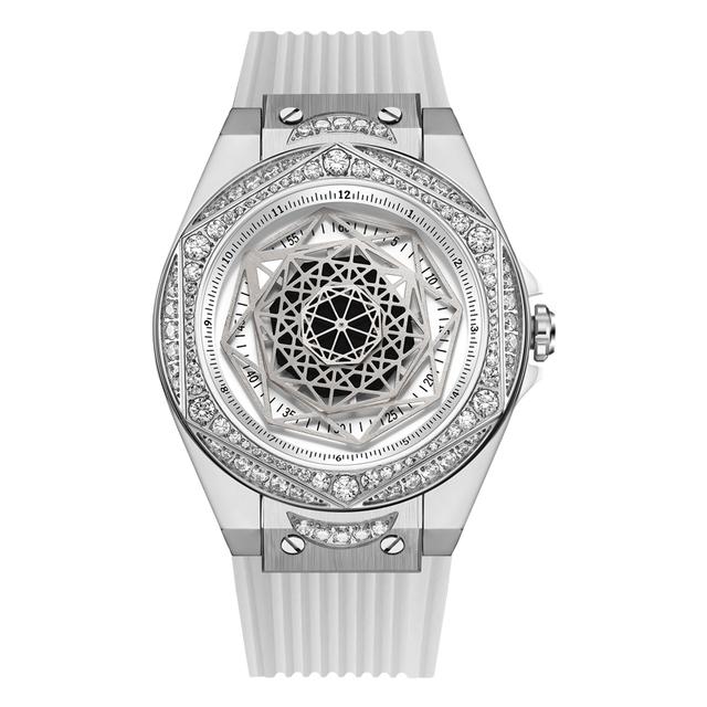 Dámské luxusní hodinky 36mm dámské náramkové hodinky Quartz Luminous vodotěsný silikonový řemínek 112ks Crystal