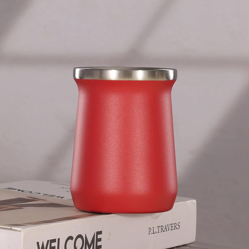 double wall 240ml 8oz stainless steel yerba mate tea cup tumbler coffee cup coffee tumbler no straw 201-300ml красный