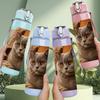 1PC Relaxed Lazy Cat Home Pattern 750ml Color Plastic Sports Water Bottle Leakproof Flip Straw Lid Suitable for Sports Office Home Use