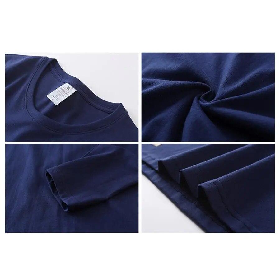 FEGKZLI 2024 Summer Autumn Long Sleeve Loose Causal Unisex Tops 100% Cotton T-shirts Multi Colors Street Tees