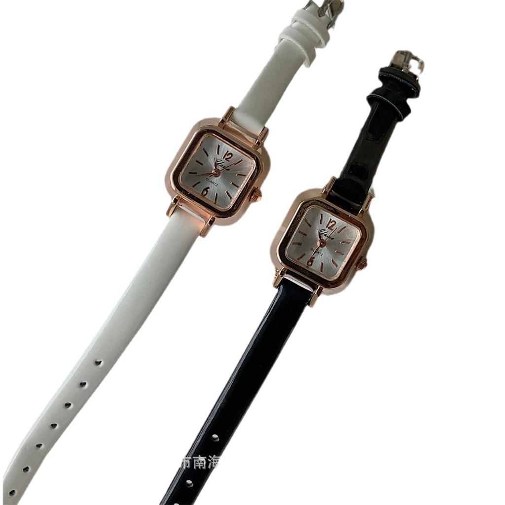 Square Milk Small Square Candy Watch Women'S Retro Light Luxury Simple Temperament Leather Thin Belt Small Temperament Student Watch