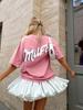 Dopamine Retro-Style Loose Fit Cotton T-Shirt with American and European Print