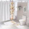 4Pcs/Set Print Shell Starfish Shower Curtains Ocean Beach New Bath Mat Set Waterproof Bath Curtain Polyester Anti-slip Carpet Toilet Rugs