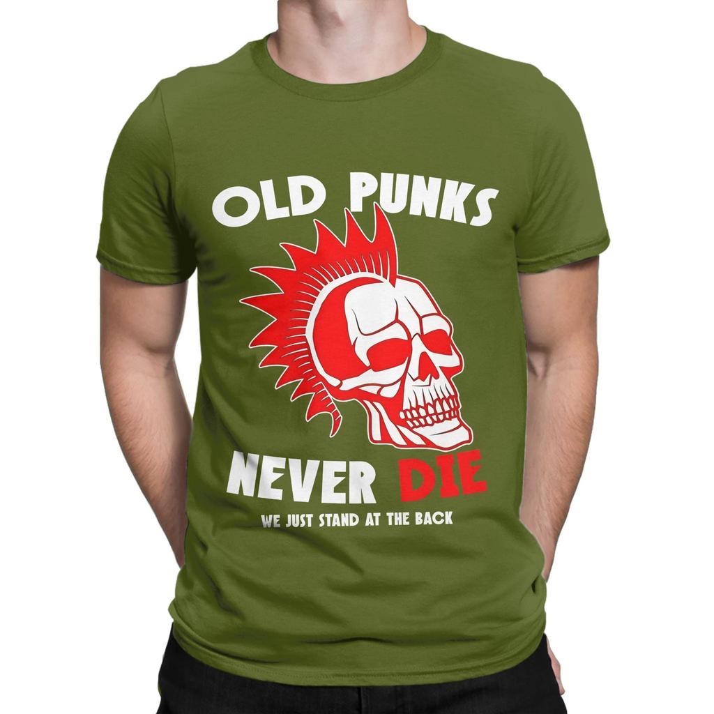 Old Punks Never Die Funny Punk Rocker Graphic 100 Cotton TShirt Old Punks Never Die Tops Tees For Unisex