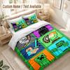 Minecraft Bedding Set, 1 Duvet Cover & 2 Pillowcases Soft Comfortable Bedroom Home Textile Decor