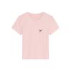 Bow Embroidered Short Sleeved T-shirt for Women In Summer Slim Fit Shoulder Up Student Round Neck Bottom Top Shirt