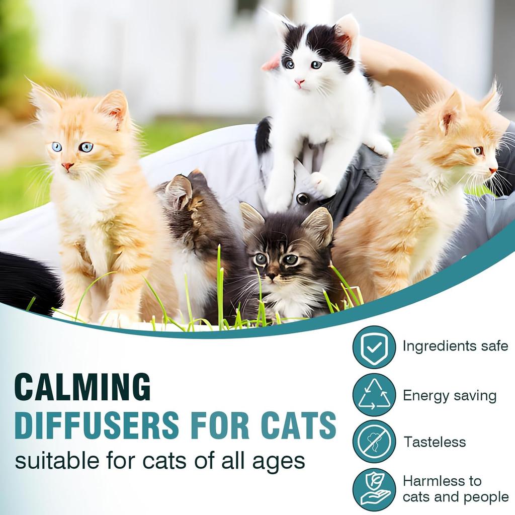 Cat Calming Diffuser 8 In 1 Multicat Pheromone Diffuser Pheromones To Calm Stress and Anxiety Relief Products Plug In Refill Anti Aggression for Cats