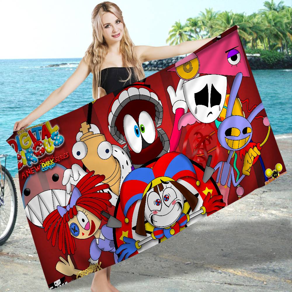 The Amazing Digital Circus Microfiber Blanket Quick Drying Beach Towels Oversized Printing Super Absorbent Pool Towel Blanket