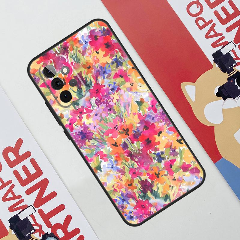 Colourful Flower Painting Art Case For Samsung Galaxy A06 A16 A36 A56 A55 A35 A33 A53 A13 A23 A17 A54 A34 A14 A52 A32 A15