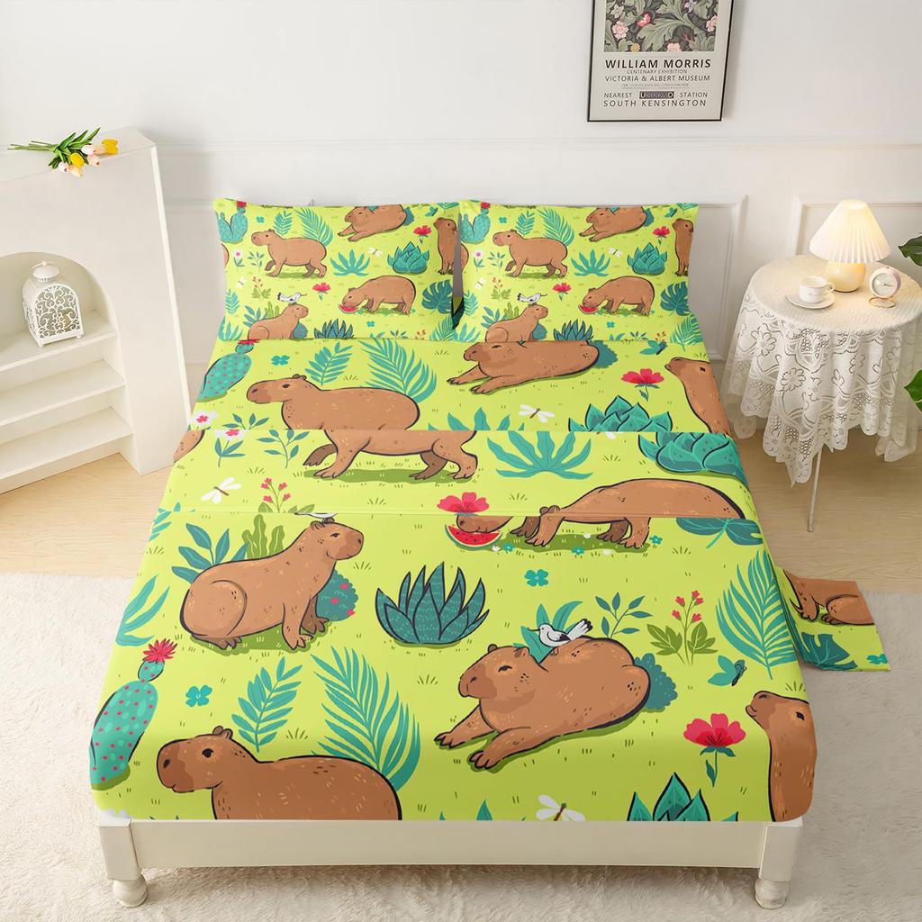 Ice Hockey Player Pattern Sheet Four Piece Bedding Set Bedroom Room Dormitory Bedding Decoration
