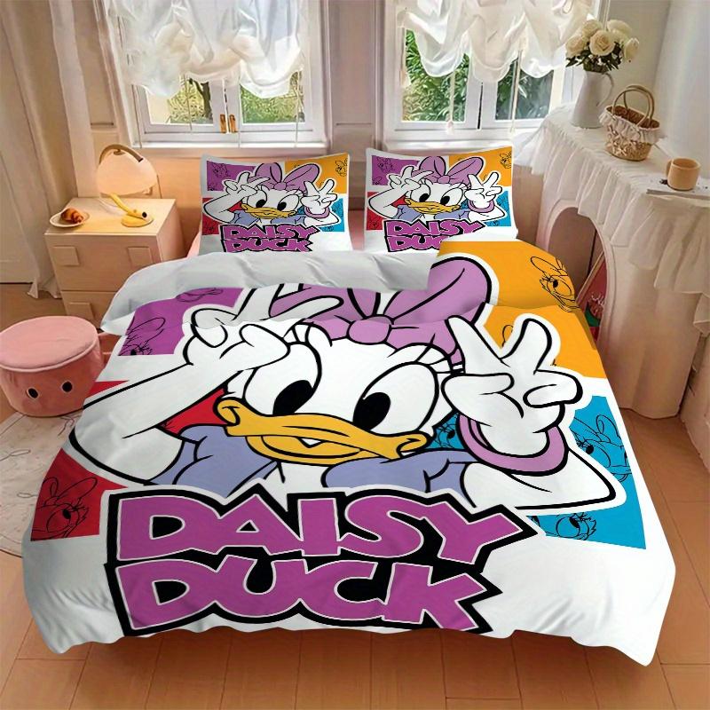 3pcs Daisy Duck Printed Quilt Set Soft and Comfortable Quilt Cover for Bedroom, Guest Room Q014