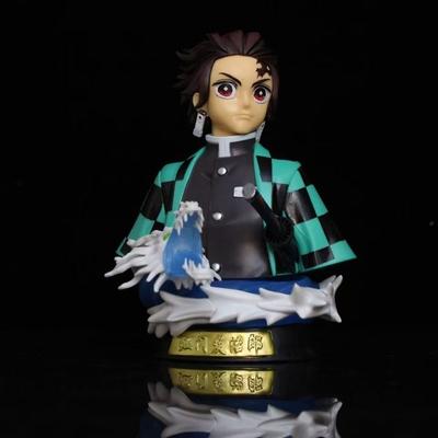 15CM Demon Slayer Figuras Tanjiro Bust Glowing Collectible Desktop Vehicle-mounted Durable Gift Favorite PVC Figures ModeDurable Gifts
