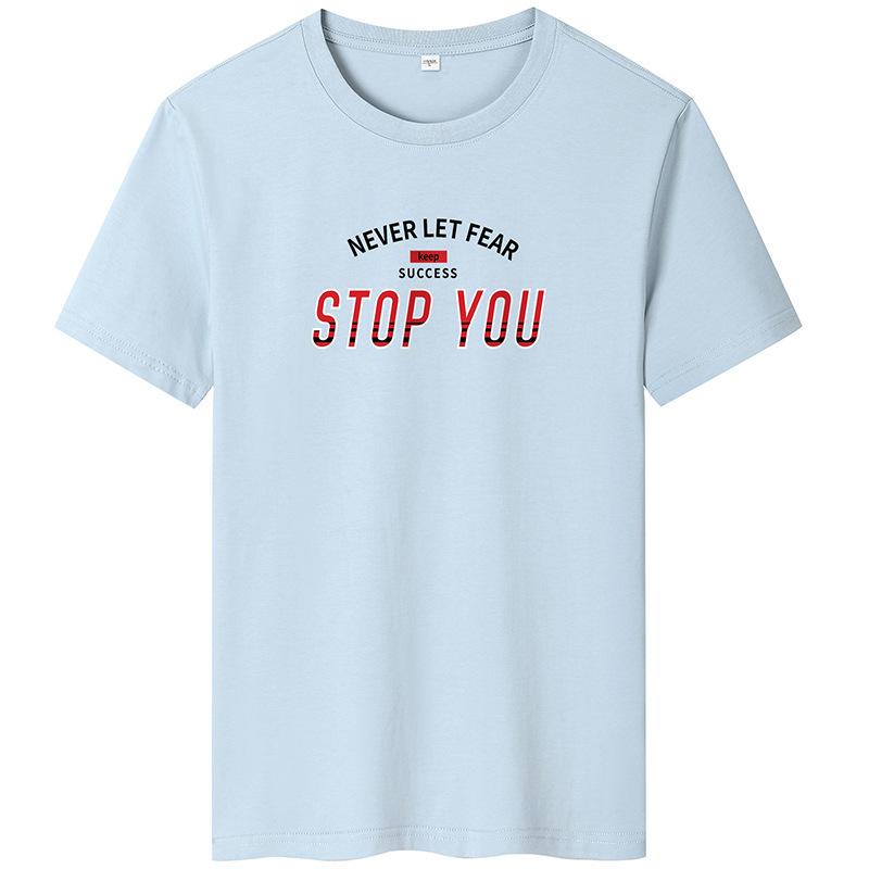 Never Fear Herren-T-Shirt mit kurzen Ärmeln, Rundhalsausschnitt, lässiges Baumwoll-T-Shirt, große Größe