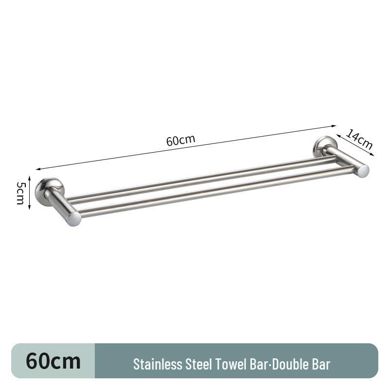 304 Stainless Steel Double Bar Bathroom Towel Rack