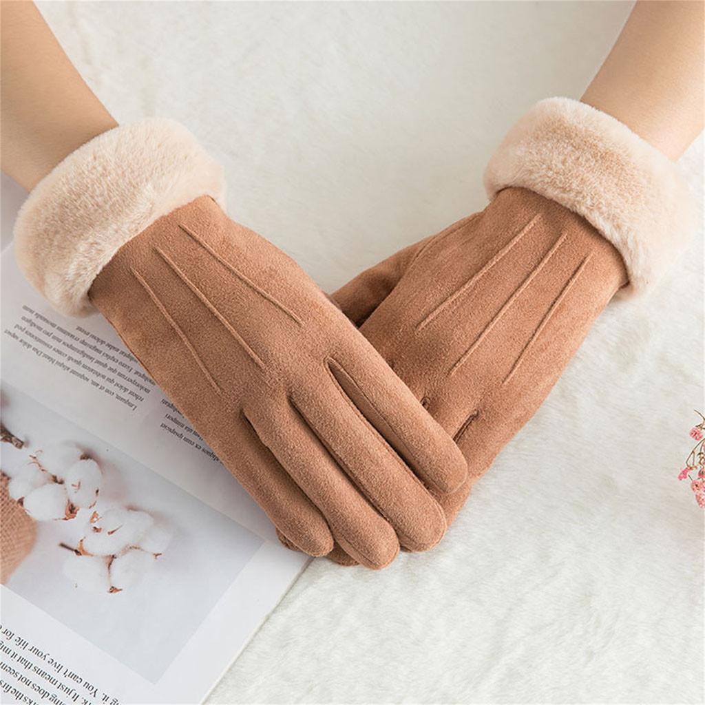 Womens Winter Warm Gloves Wrist Mittens Driving Ski Glove