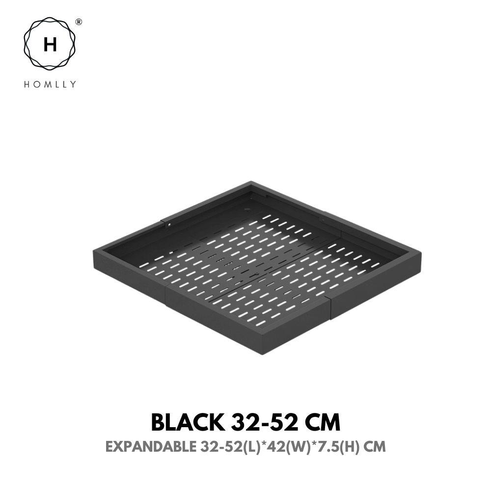 HOMLLY Expandable Roll Out Organizer Drawer for Kitchen Cabinet Pantry or Bathroom Storage (Width 32-68 Cm)