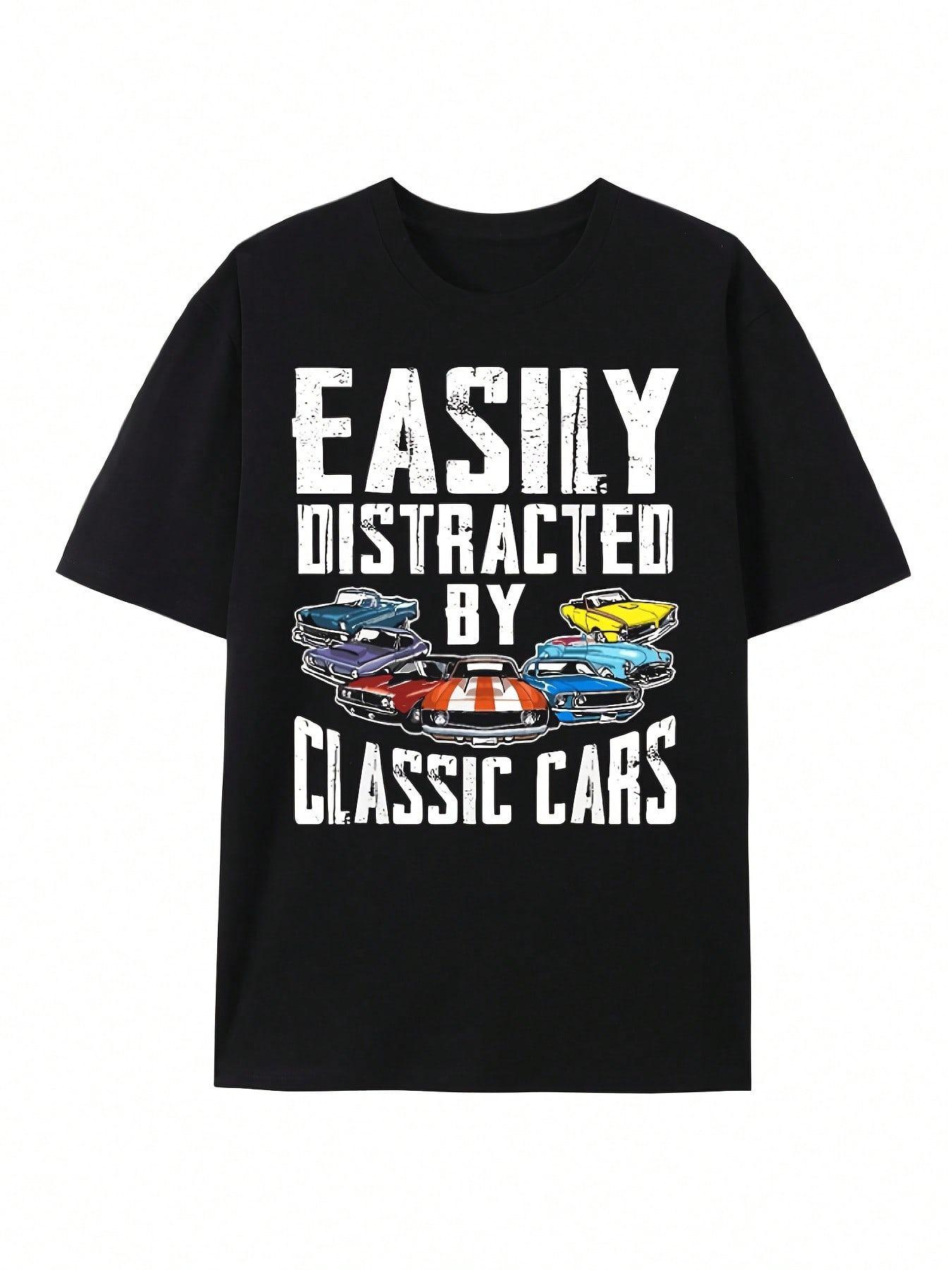 Vintage Classic Car Graphic T-shirt - Soft Breathable Cotton Tee with Retro Muscle Cars XXXL