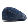 Four Seasons Denim Solid Newsboy Caps Men Washed Flat Peaked Cap Women Painter Beret Hats