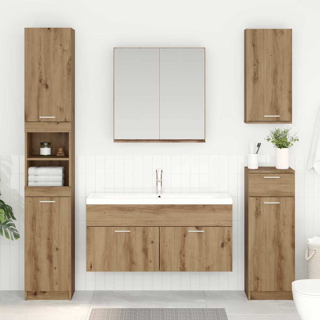 Washbasin Cabinet with Door Artisan Oak Wood Based Material