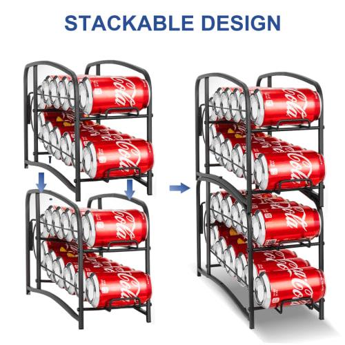 Set of 2 Can Storage Racks, Double-Finished Carbonated Beverage Storage Rack, Beer Storage Rack, Holds 24 350ml Cans, Kitchen Storage, Tabletop Storag