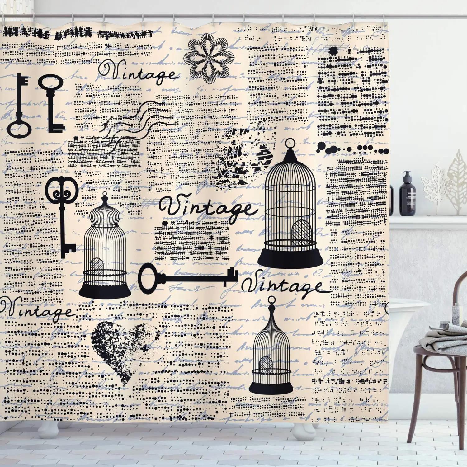 

Промышленная занавеска для душа, стимпанк-стиль, антикварная композиция, латунное крепление, круглый, тканевый декор для ванной комнаты с крючками W90xH180cm