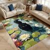 Multiple sizes Black cat walking among lilies Carpet for Living Room Bedroom Sofa Home Decor Rus Non-slip Floor Mat Luxury Gift